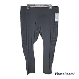 NEW Leg End Active CY21050PL Infinity Moto 7/8 Legging With Pocket Black 2X